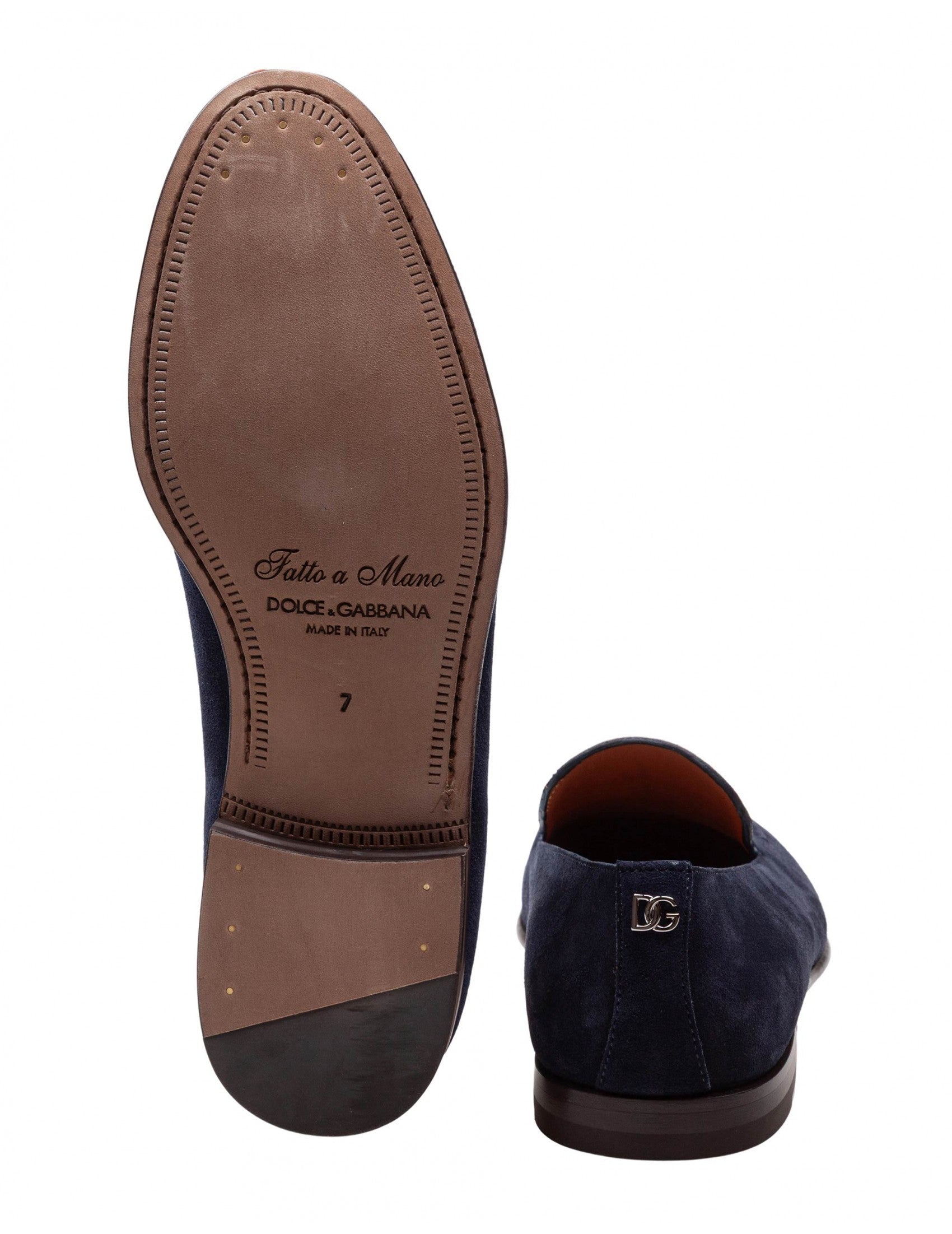 DOLCE & GABBANA Calfskin Crust Moccasins with 15 mm Heel for Men