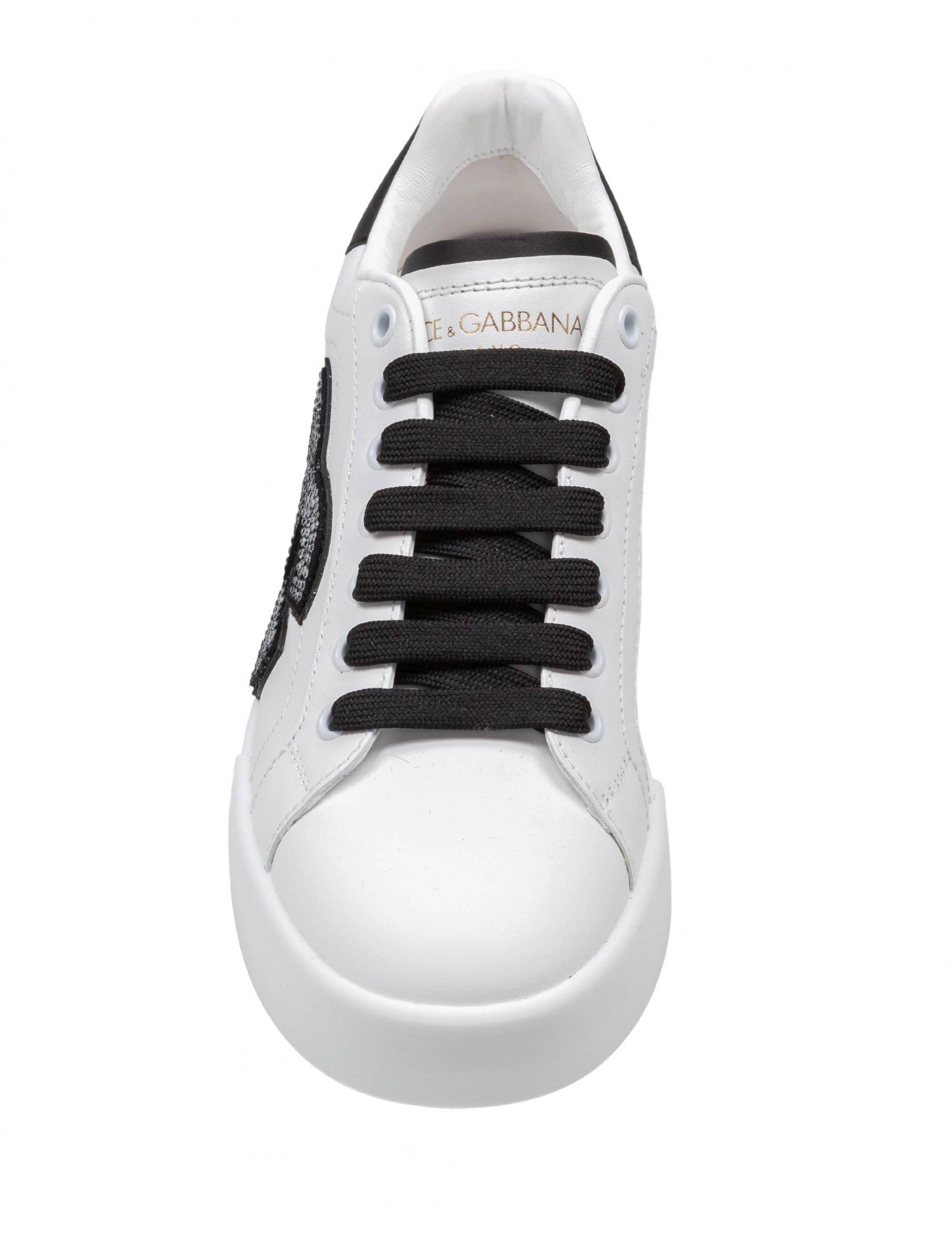 DOLCE & GABBANA Light Leather Sneakers with DG Logo for Women