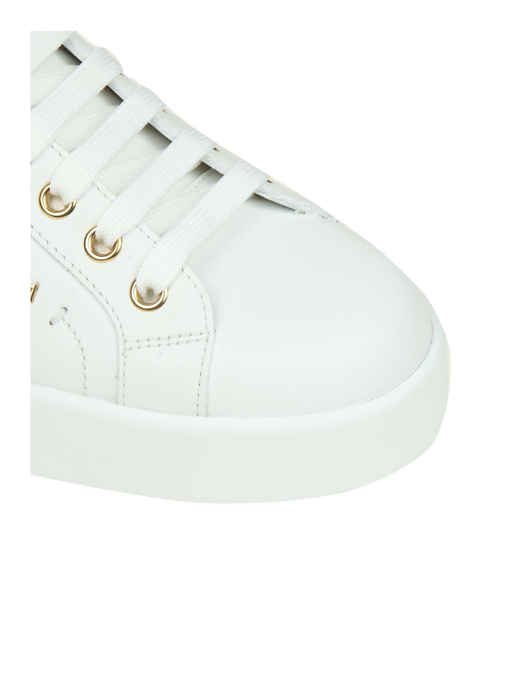 DOLCE & GABBANA Portofino Sneaker with Logo Pearl Detail