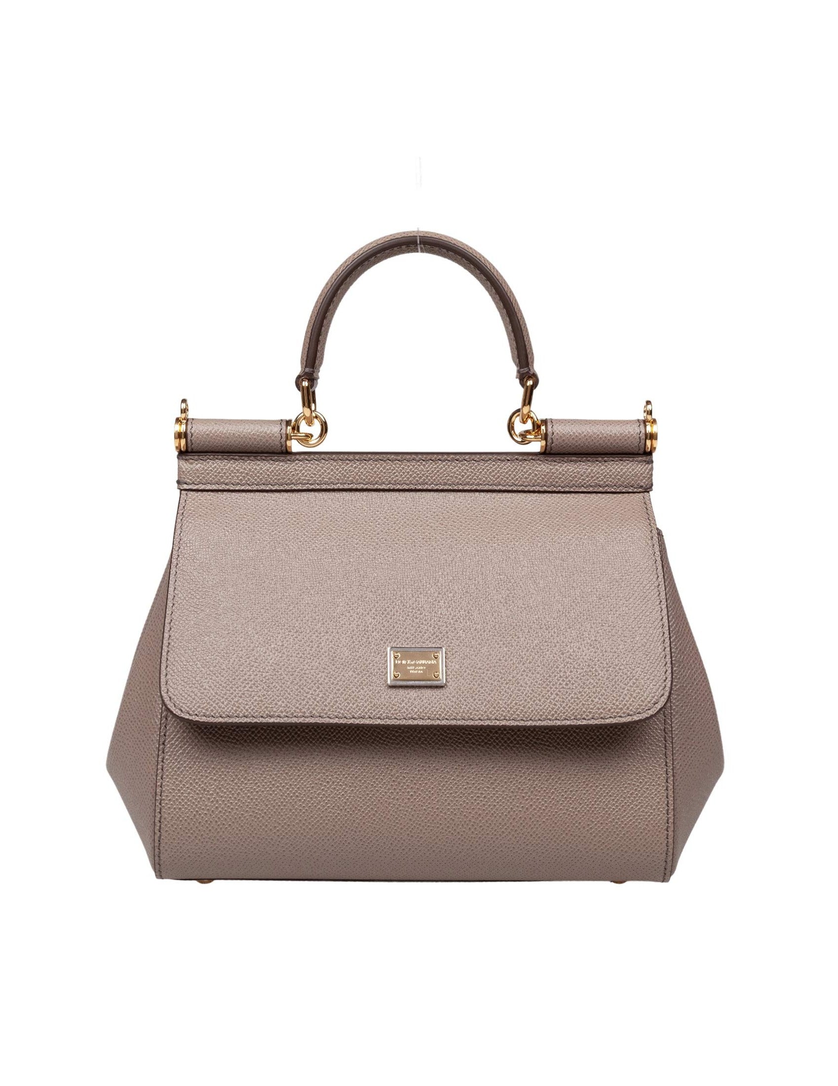 DOLCE & GABBANA Sicily Media Leather Handbag - Elegant Mini Satchel