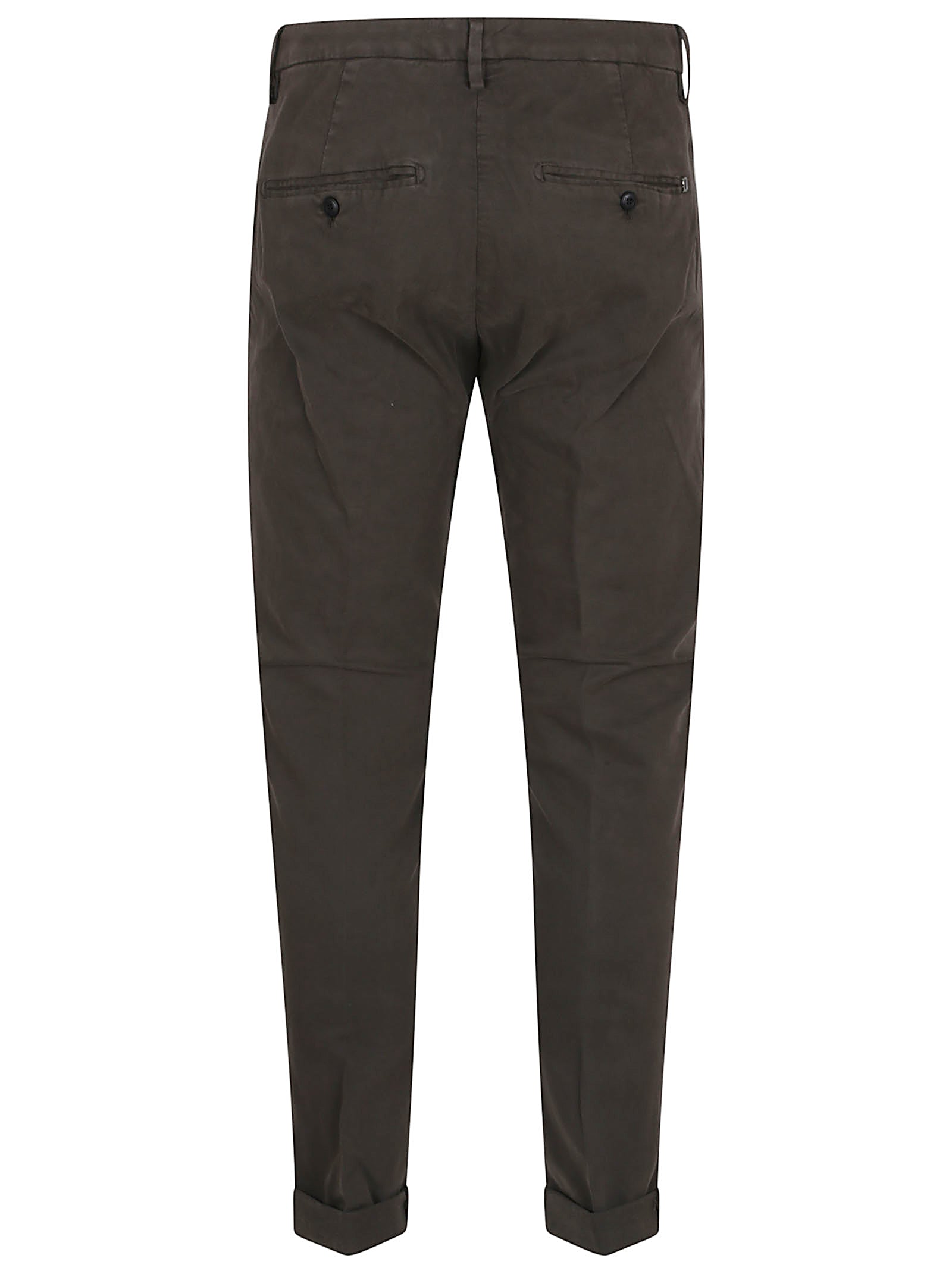 DONDUP Men's Stretchy Cotton Trousers with Low Waist and Button Closure