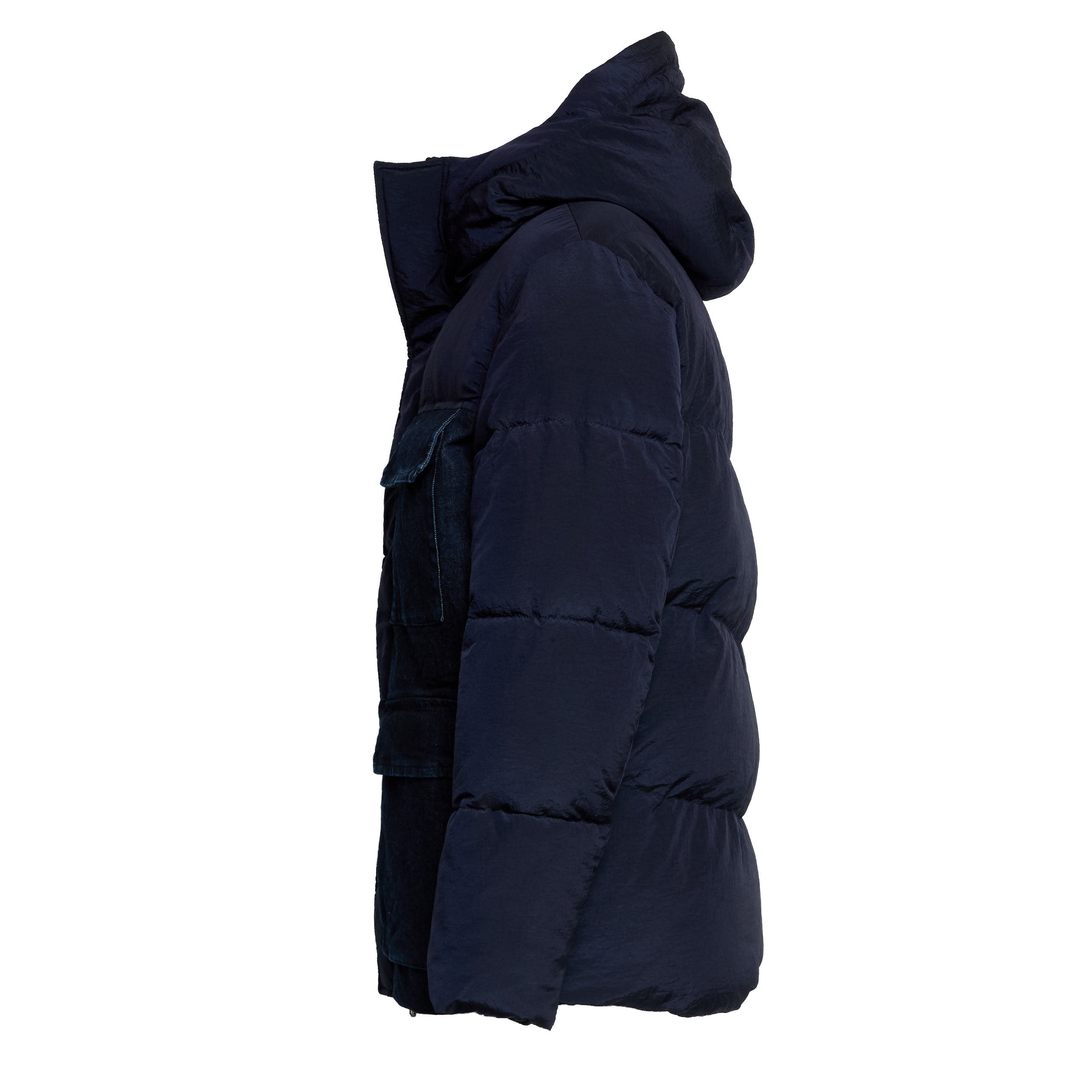DONDUP Men's Classic Puffy Jacket with Denim Insert