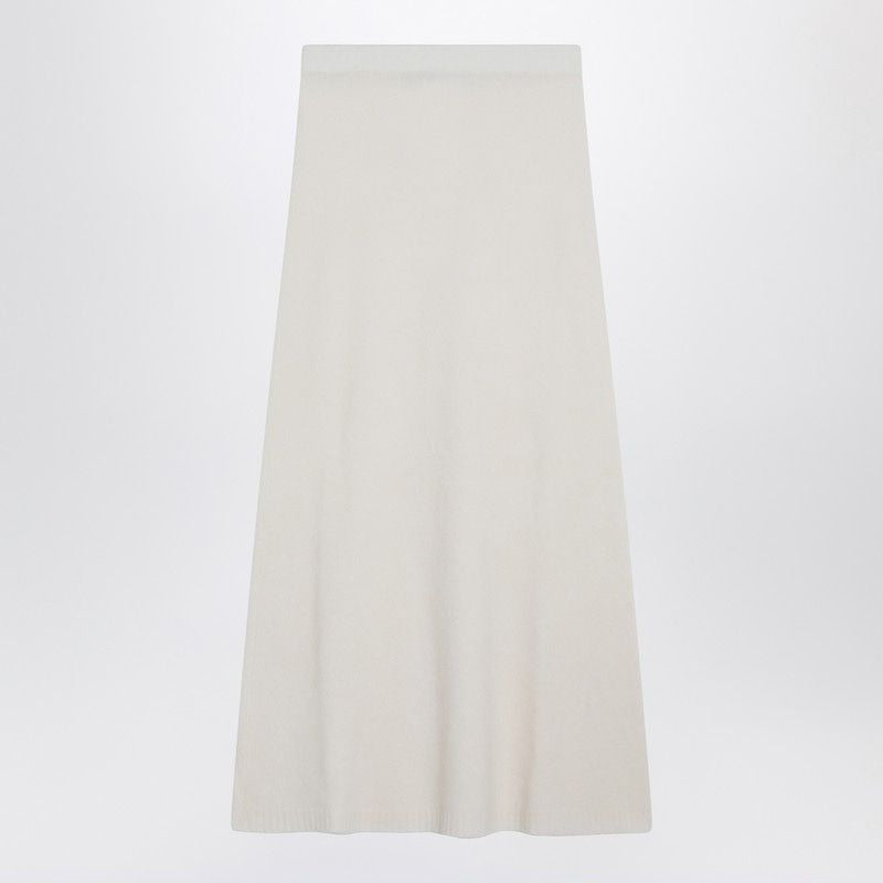 MAX MARA Ivory Stretch Cashmere Knit Long Skirt