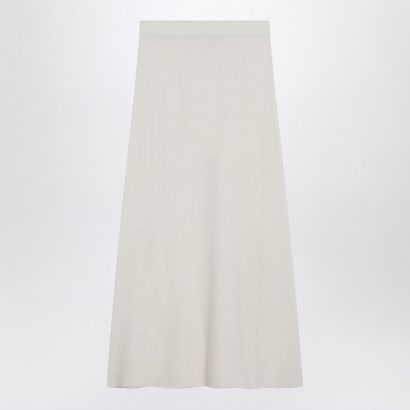 MAX MARA Ivory Stretch Cashmere Knit Long Skirt
