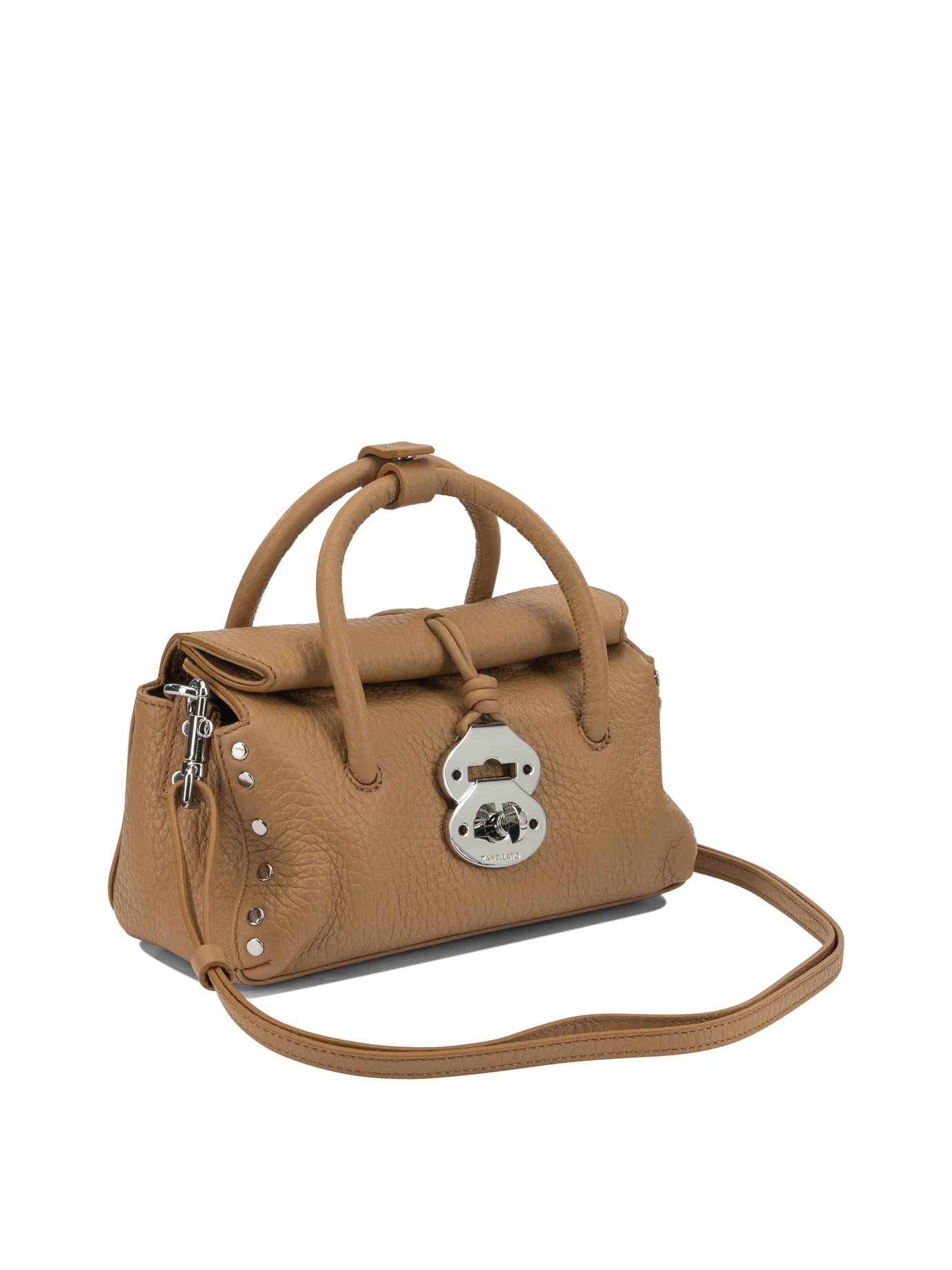 ZANELLATO Compact Leather Handbag with Magnetic Closure