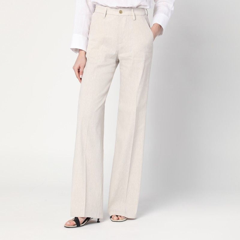 DEPARTMENT FIVE Flared Linen Blend Trousers for Women