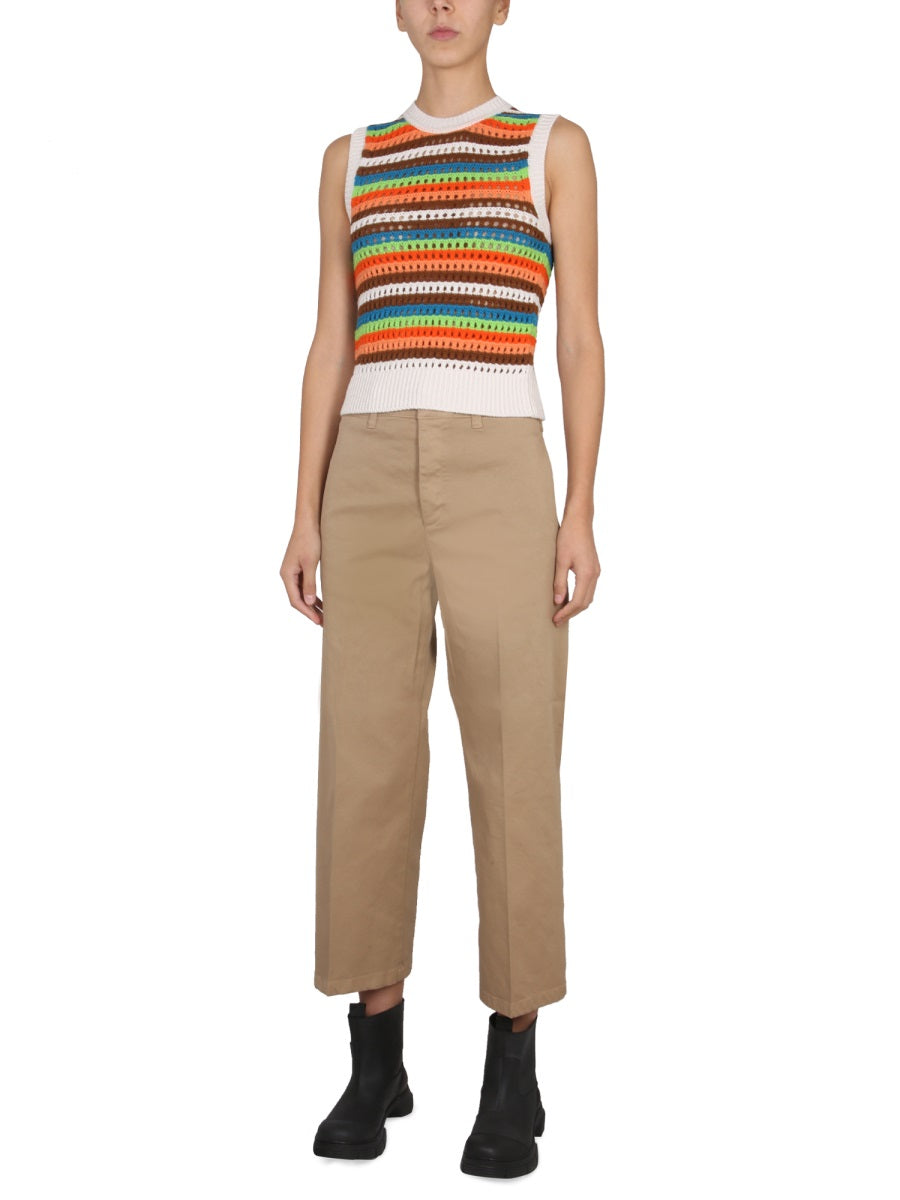 DEPARTMENT FIVE Cotton Pants with Concealed Closure for Women