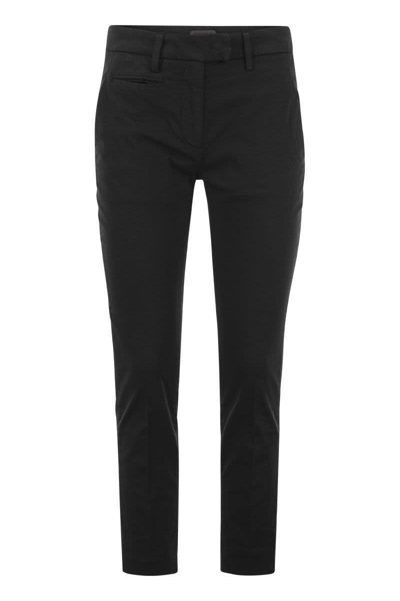 DONDUP Slim Fit Modal Cotton Ankle Pants