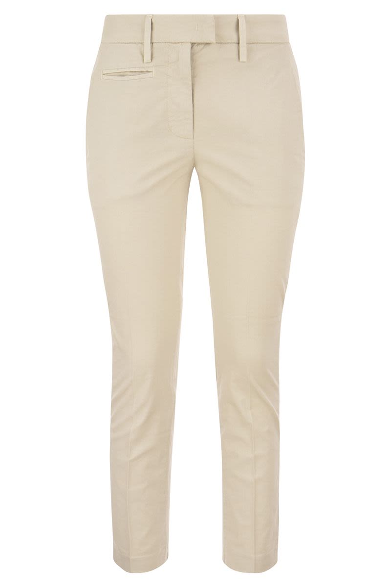 DONDUP Slim-Fit Cotton Gabardine Ankle-Length Trousers