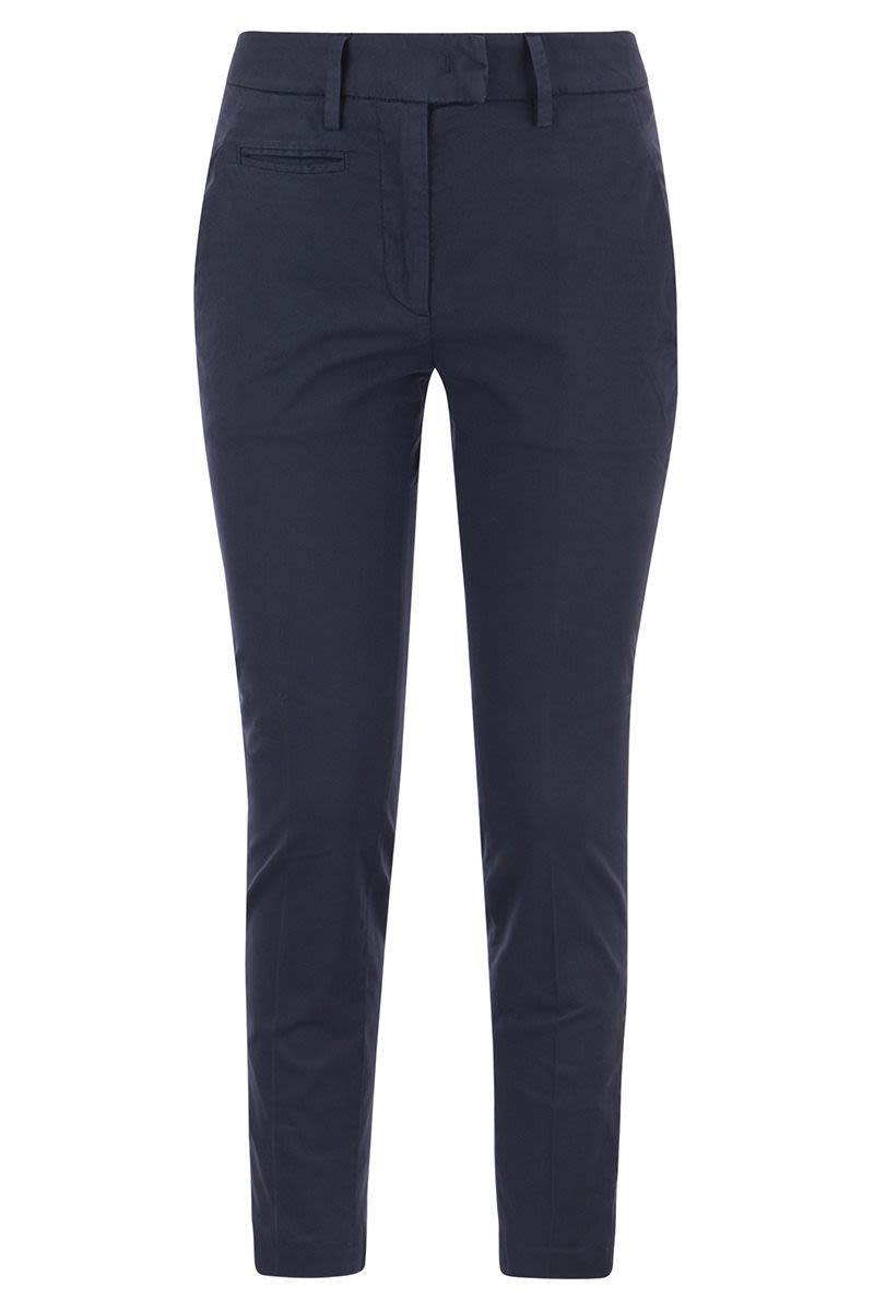 DONDUP Perfect Slim-Fit Cotton Gabardine Trousers - Women's Ankle-Length Pants