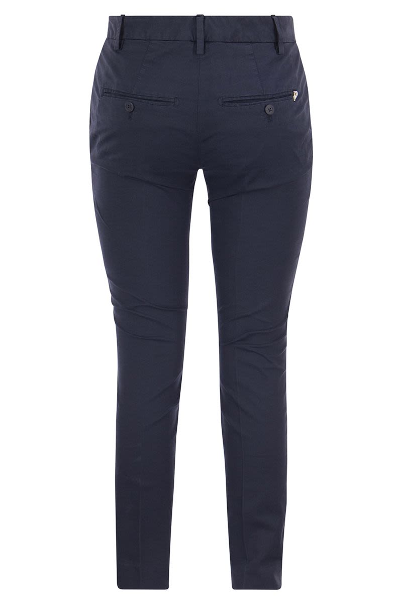 DONDUP Perfect Slim-Fit Cotton Gabardine Trousers - Women's Ankle-Length Pants