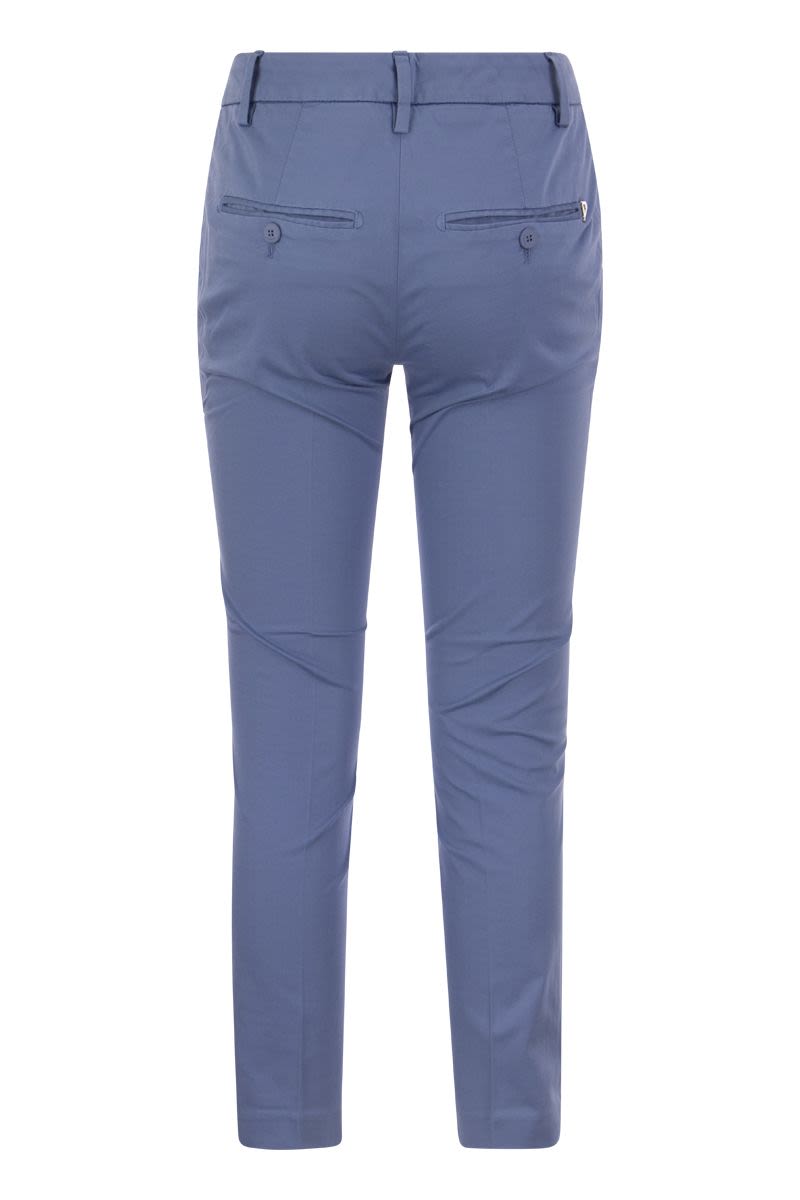DONDUP Perfect Slim-Fit Cotton Gabardine Trousers