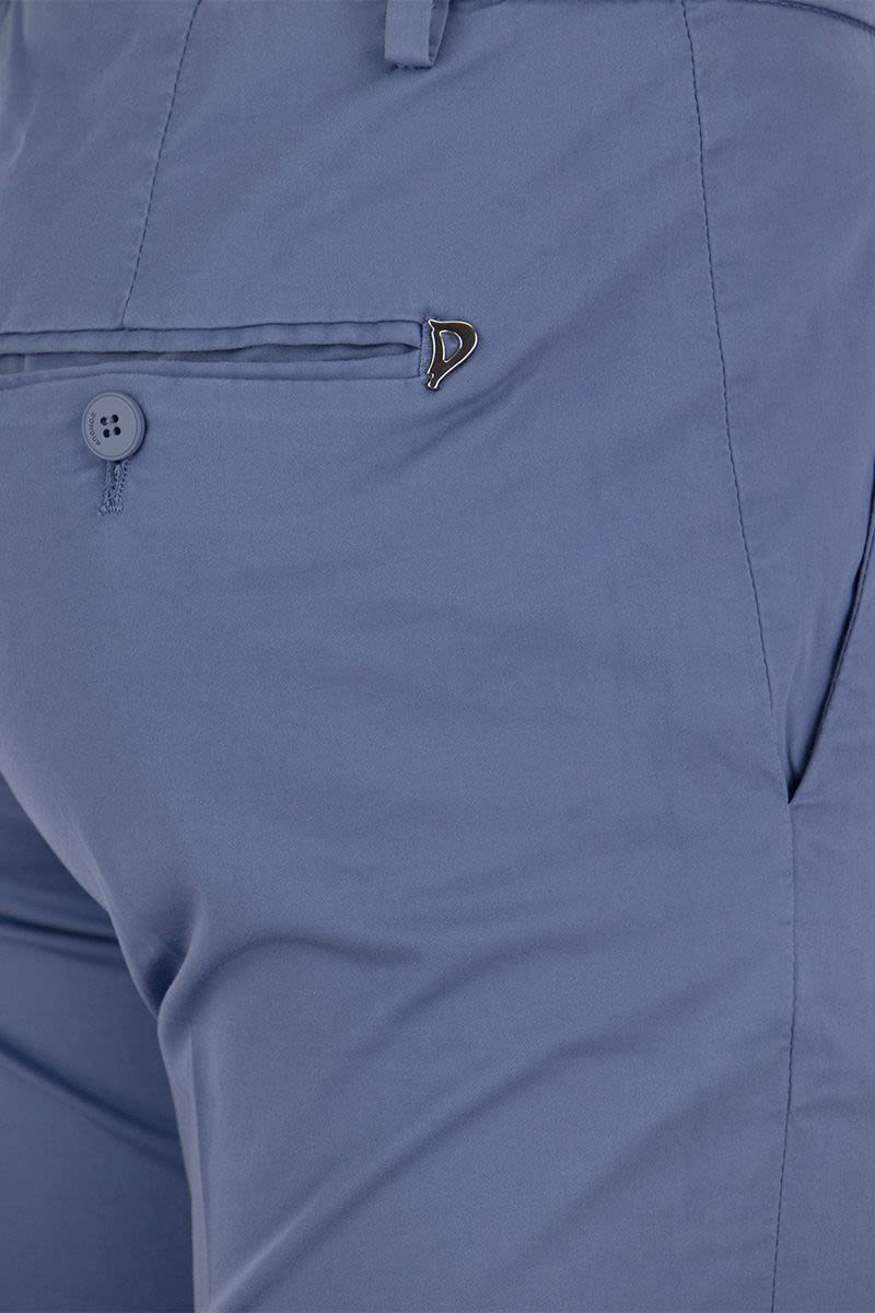 DONDUP Perfect Slim-Fit Cotton Gabardine Trousers