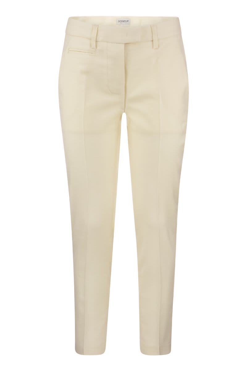 DONDUP Wool Slim-Fit Trousers - Ankle-Length