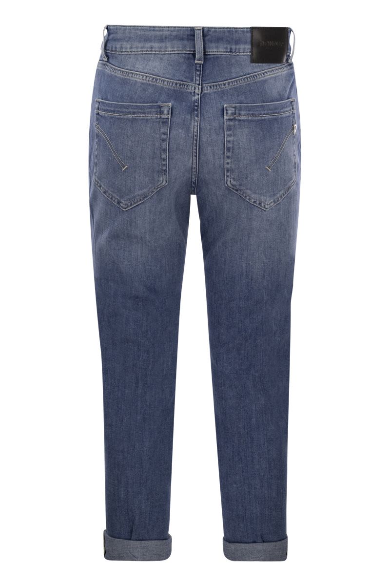 DONDUP Loose Fit Five-Pocket Jeans with Jeweled Buttons
