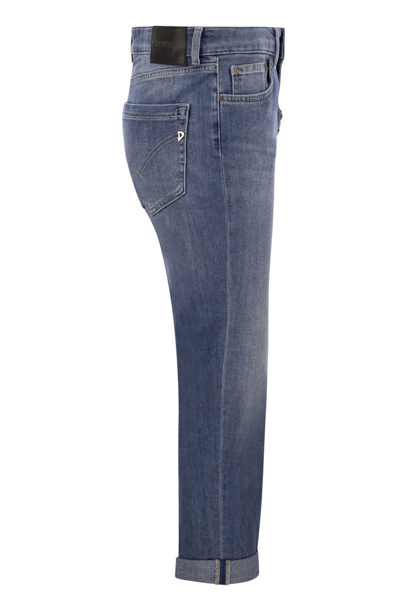 DONDUP Loose Fit Five-Pocket Jeans with Jeweled Buttons