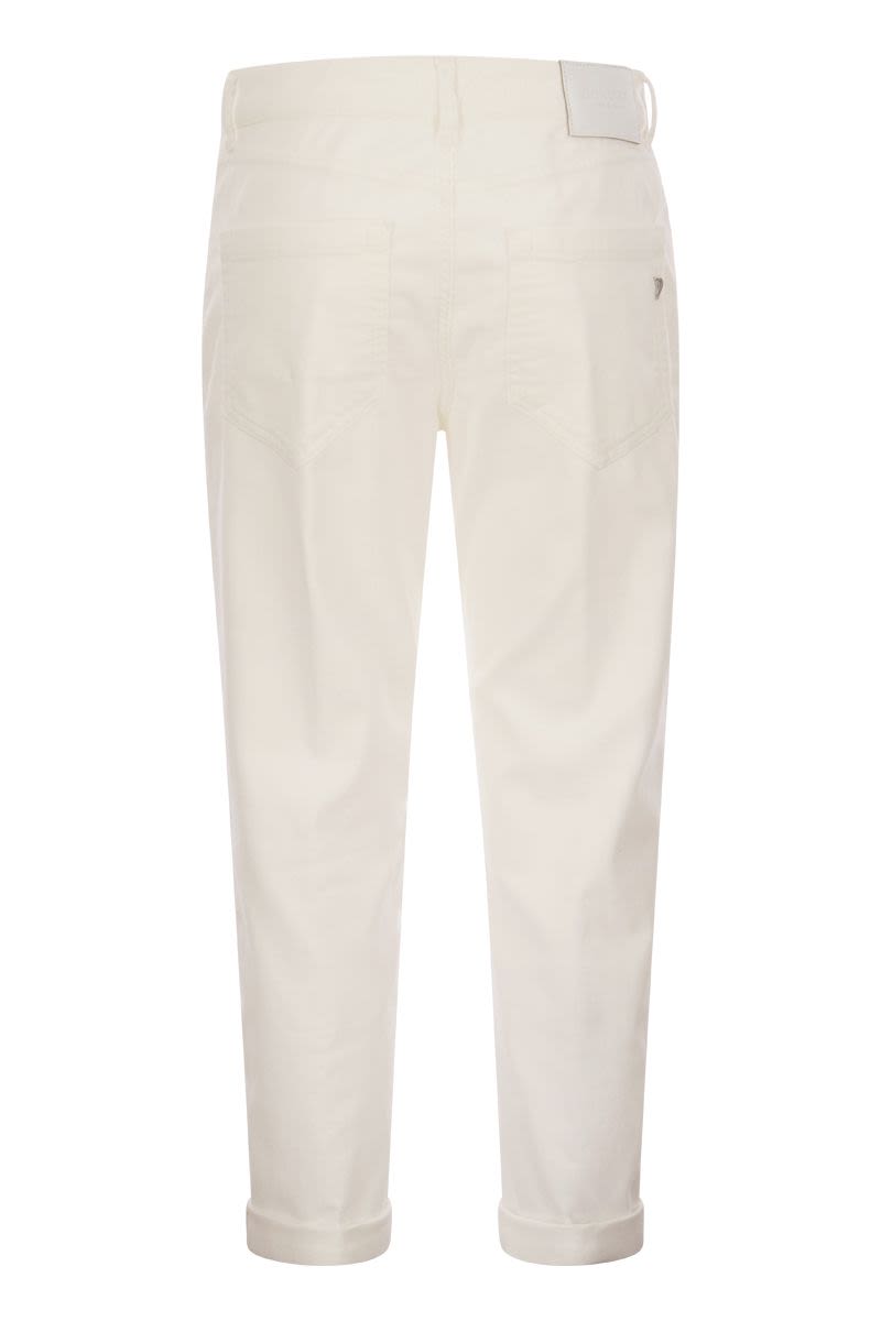 DONDUP Multi-Striped Velvet Trousers with Jewelled Buttons