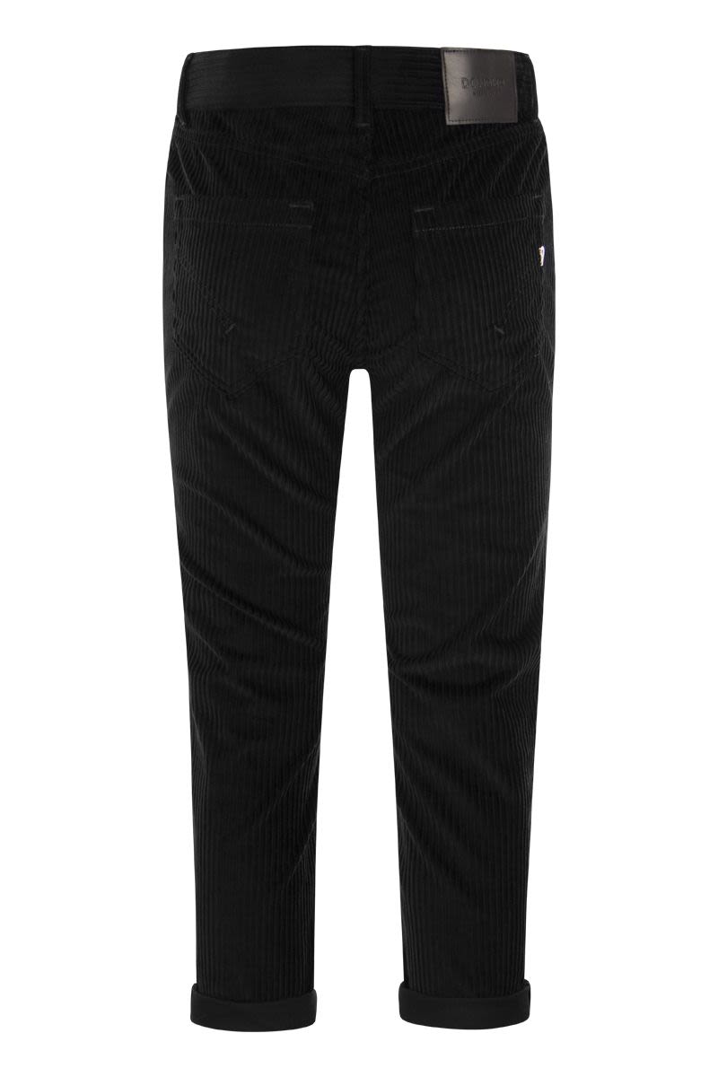 DONDUP Loose-Fitting Velvet Trousers with Jewel Detail