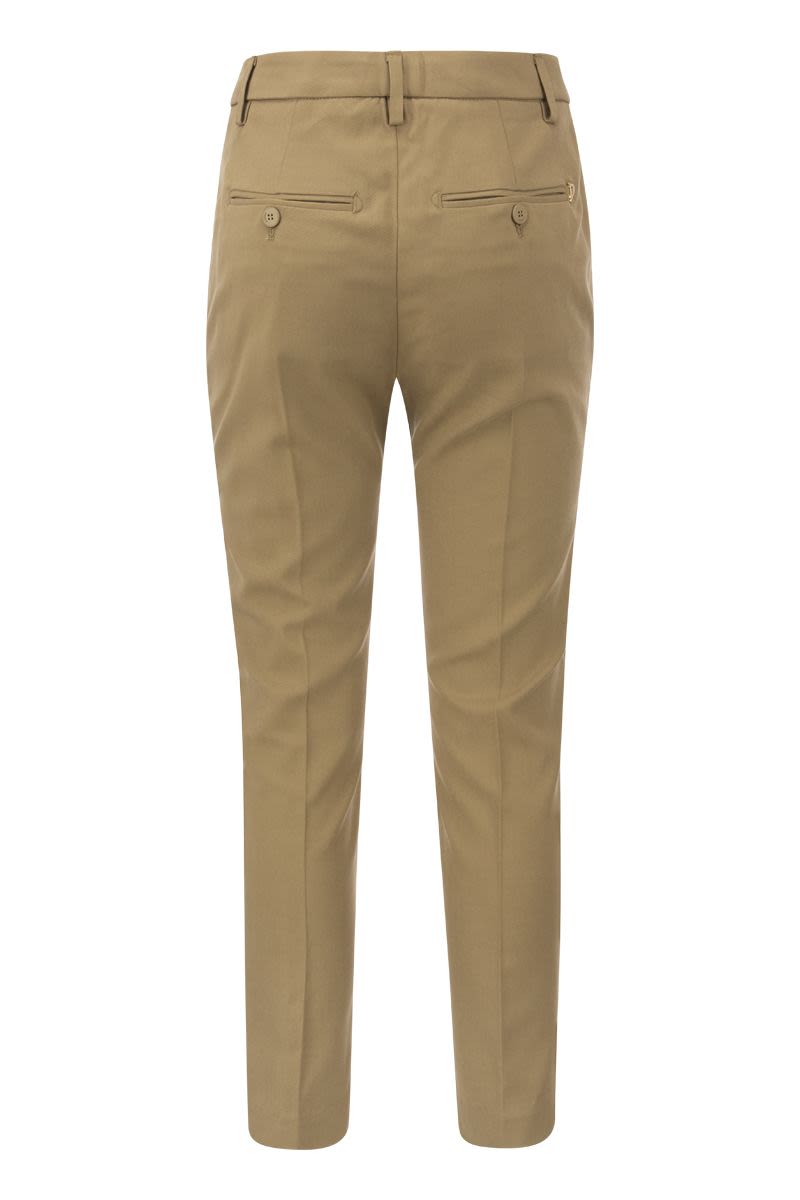 DONDUP High-Waisted Cropped Slim Chino Trousers