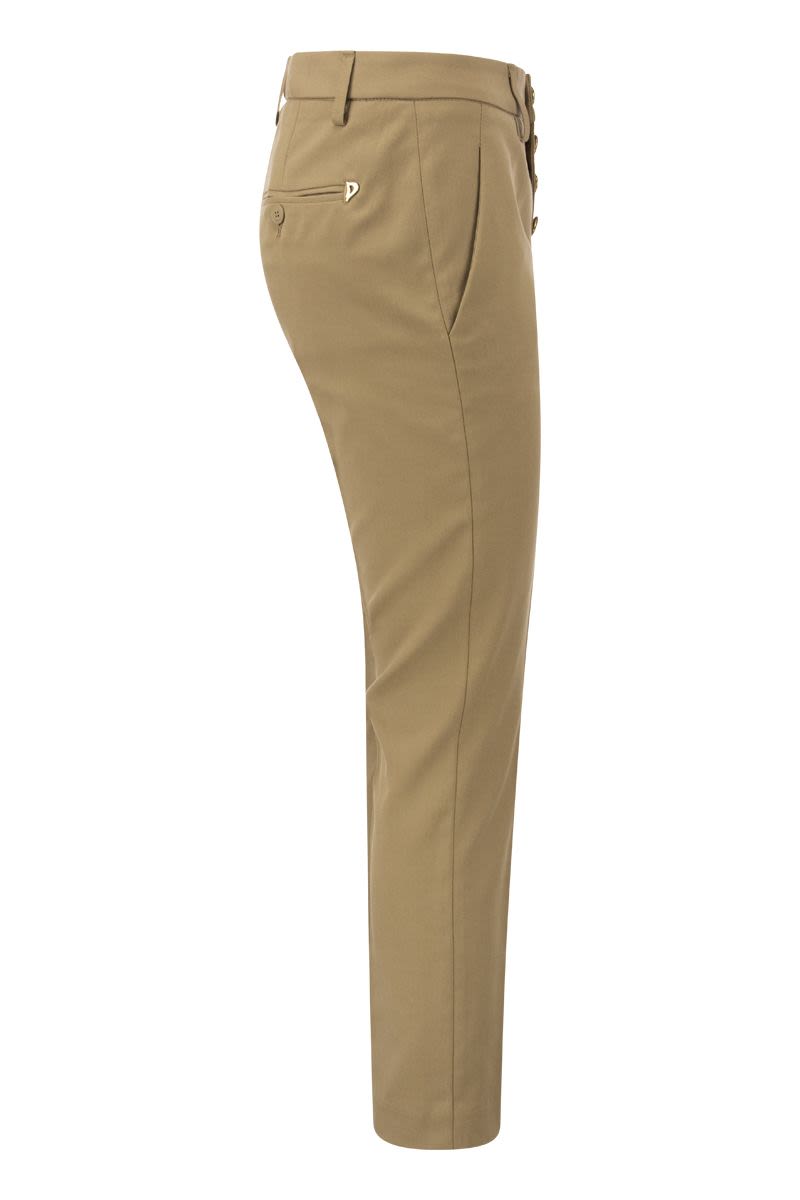 DONDUP High-Waisted Cropped Slim Chino Trousers
