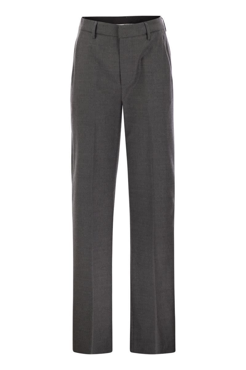 DONDUP High-Waisted Wide Leg Wool Pants