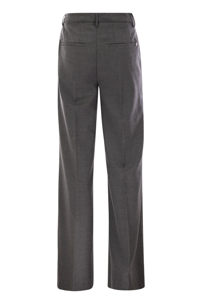DONDUP High-Waisted Wide Leg Wool Pants