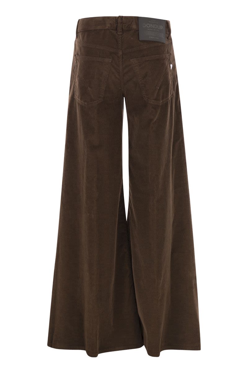 DONDUP Wide-Leg Velvet Trousers