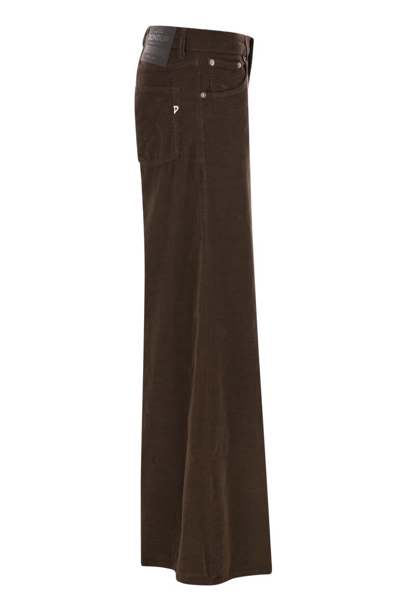 DONDUP Wide-Leg Velvet Trousers