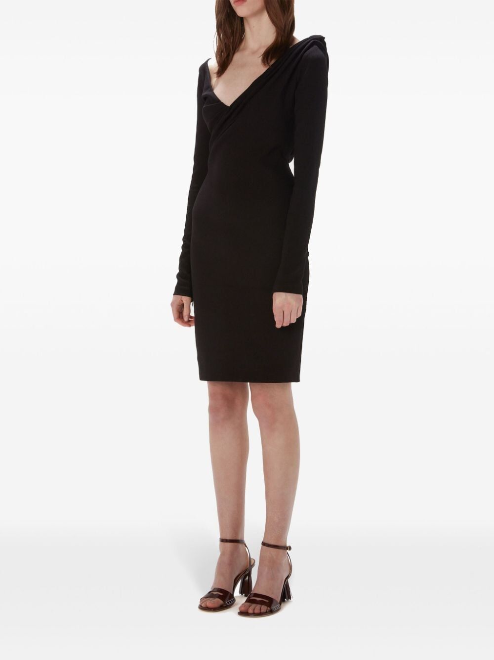JW ANDERSON Mini Stretch Polyester Blend Dress with Shoulder Drape