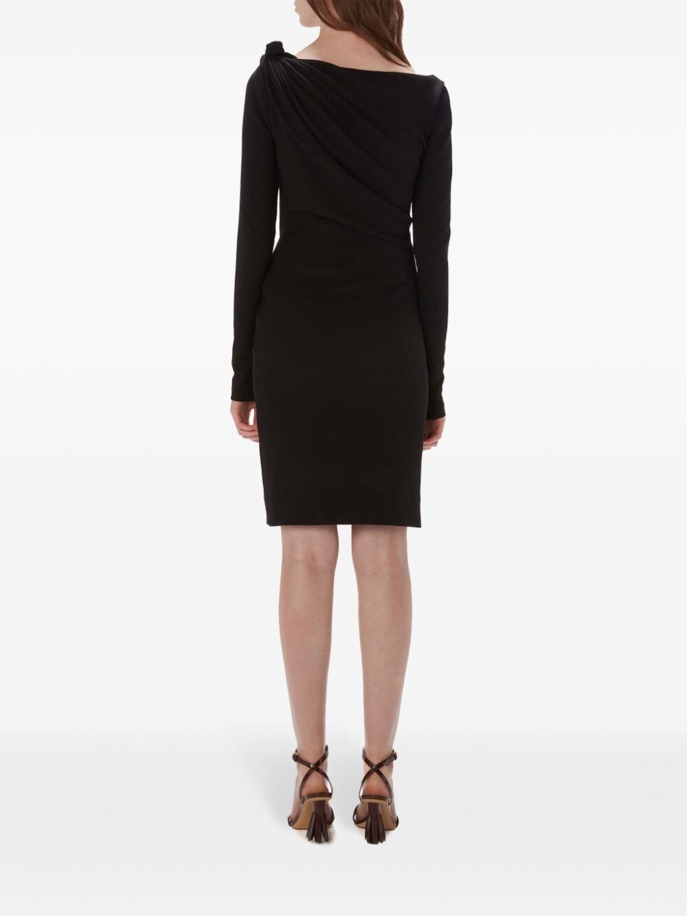 JW ANDERSON Mini Stretch Polyester Blend Dress with Shoulder Drape