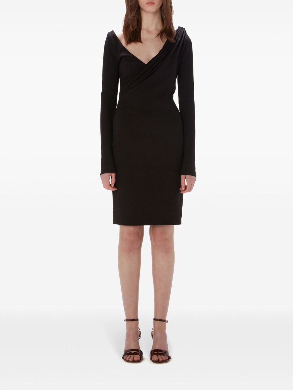 JW ANDERSON Mini Stretch Polyester Blend Dress with Shoulder Drape