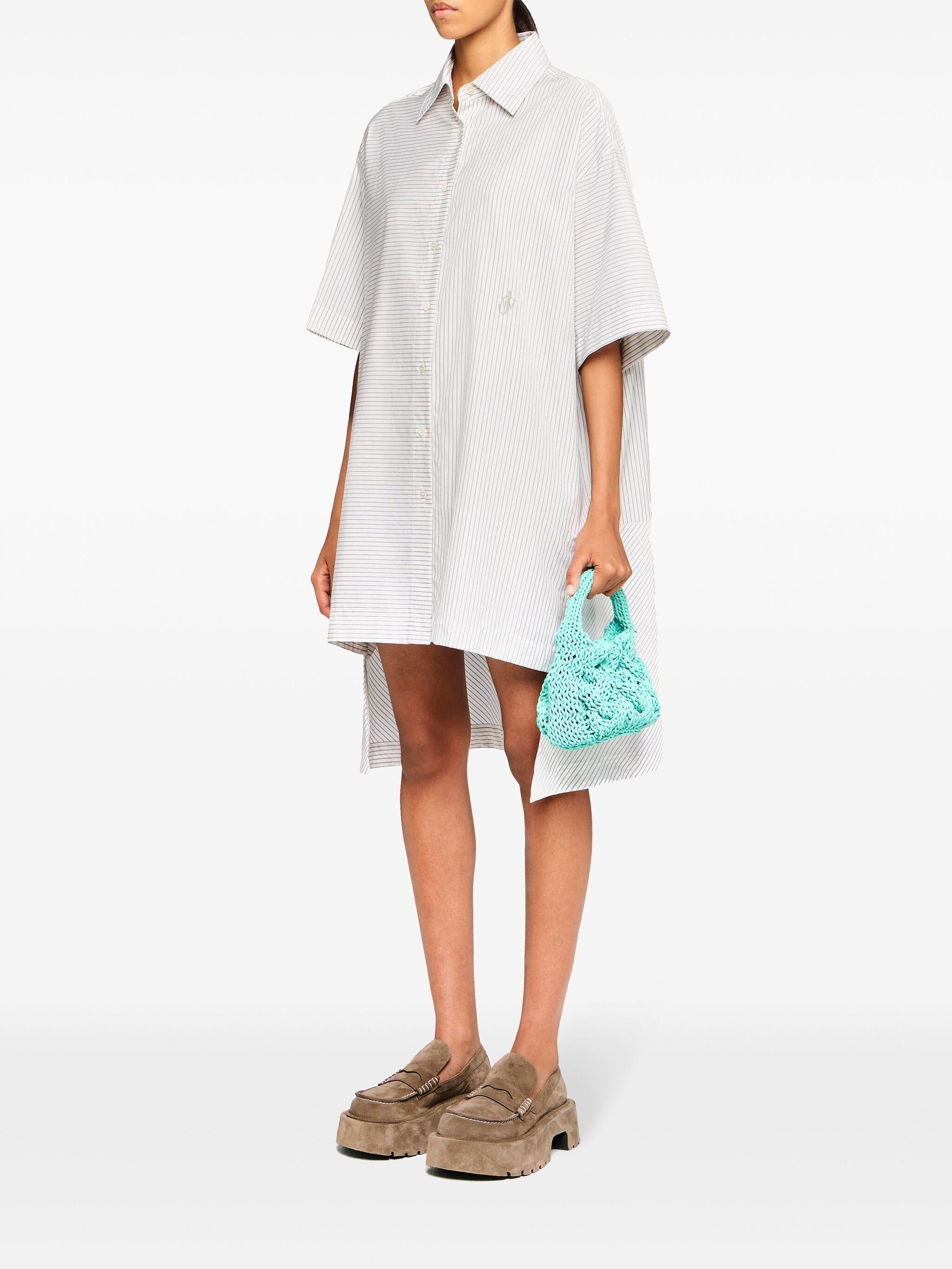 JW ANDERSON Short Sleeve Step Hem Mini Shirt Dress