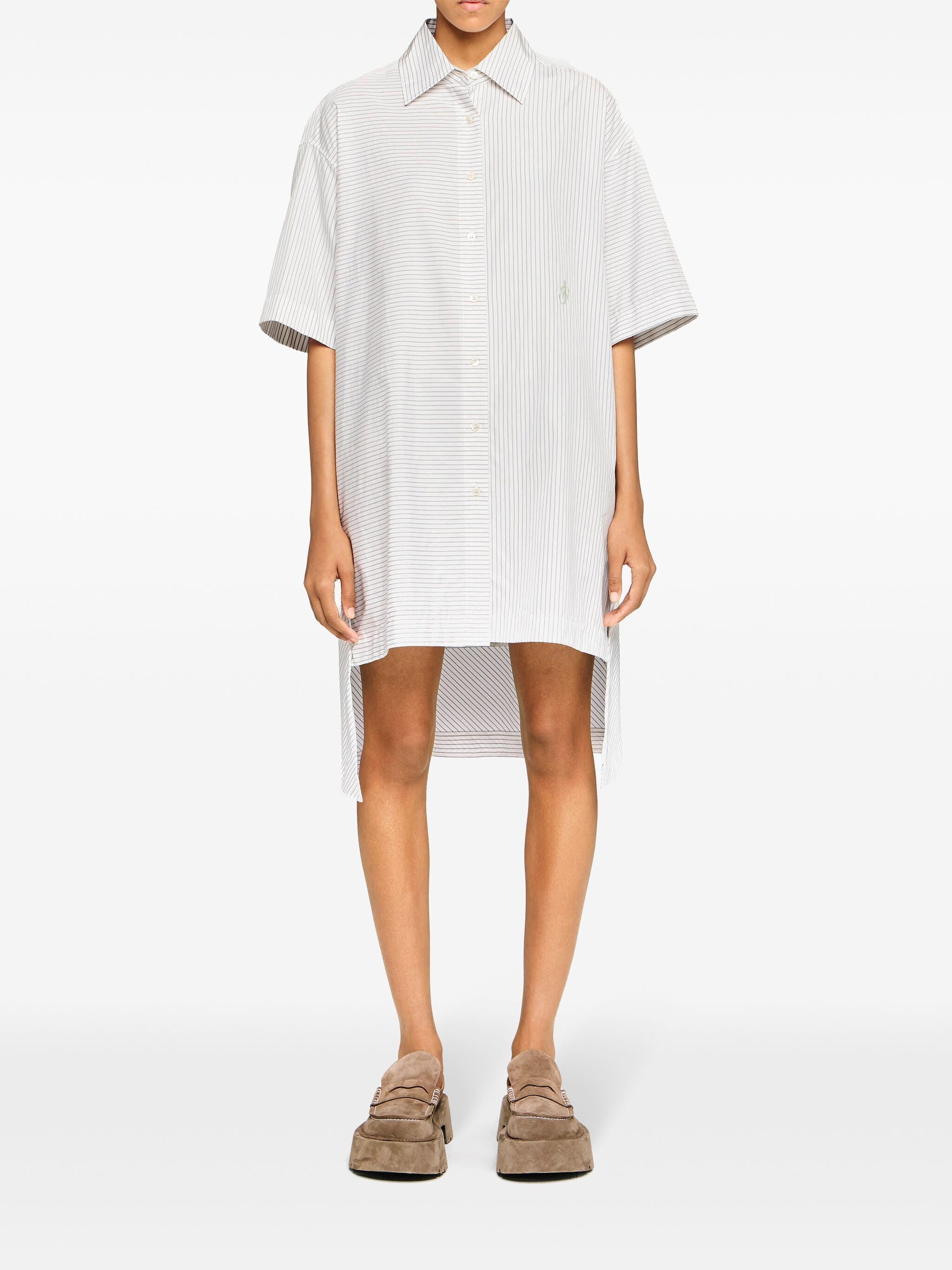 JW ANDERSON Short Sleeve Step Hem Mini Shirt Dress
