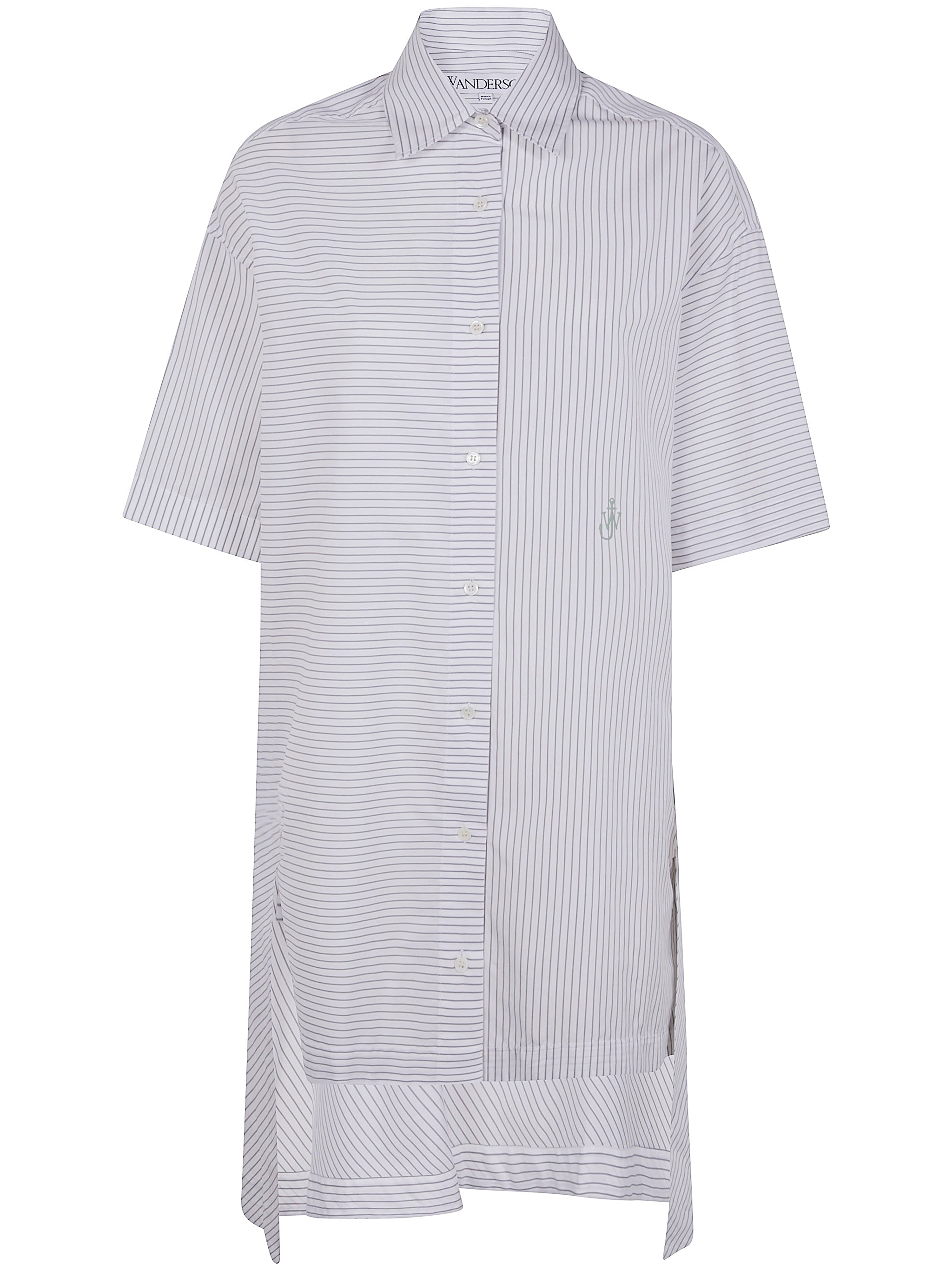 JW ANDERSON Short Sleeve Step Hem Mini Shirt Dress