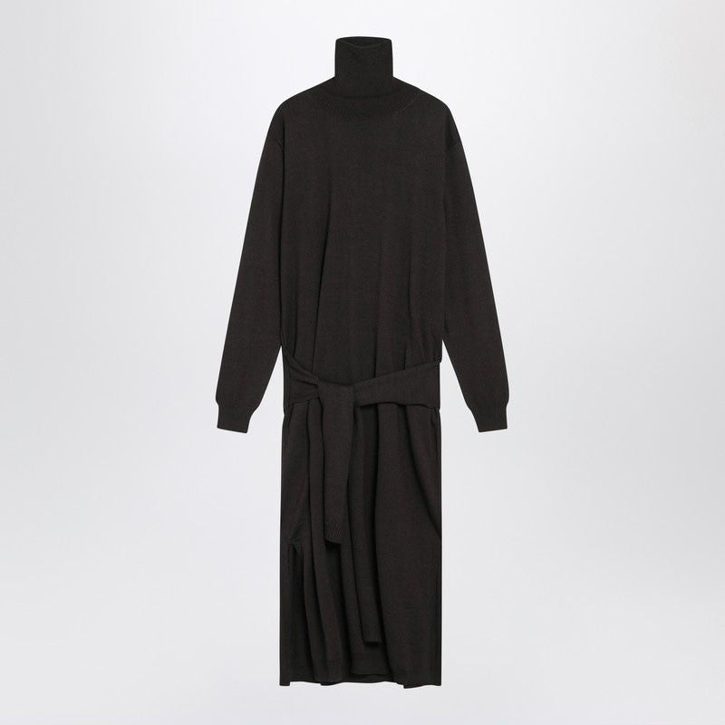 LEMAIRE Wool-Blend Dress with High Neck and Tie Panels