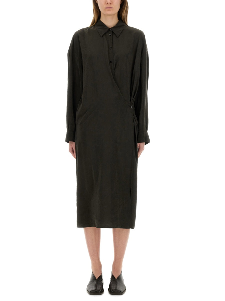 LEMAIRE Relaxed Fit Twisted Collar Dress - Size 36