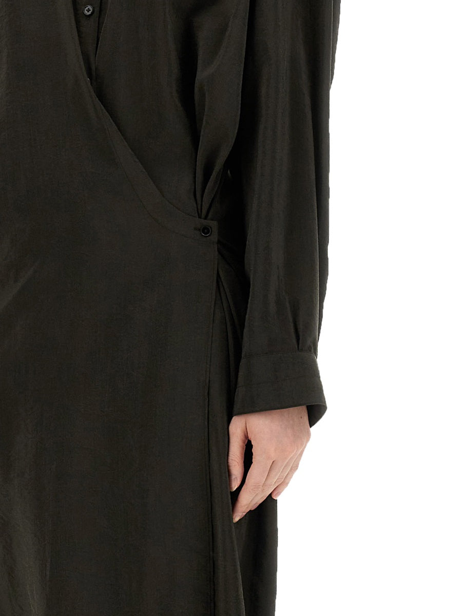 LEMAIRE Relaxed Fit Twisted Collar Dress - Size 36