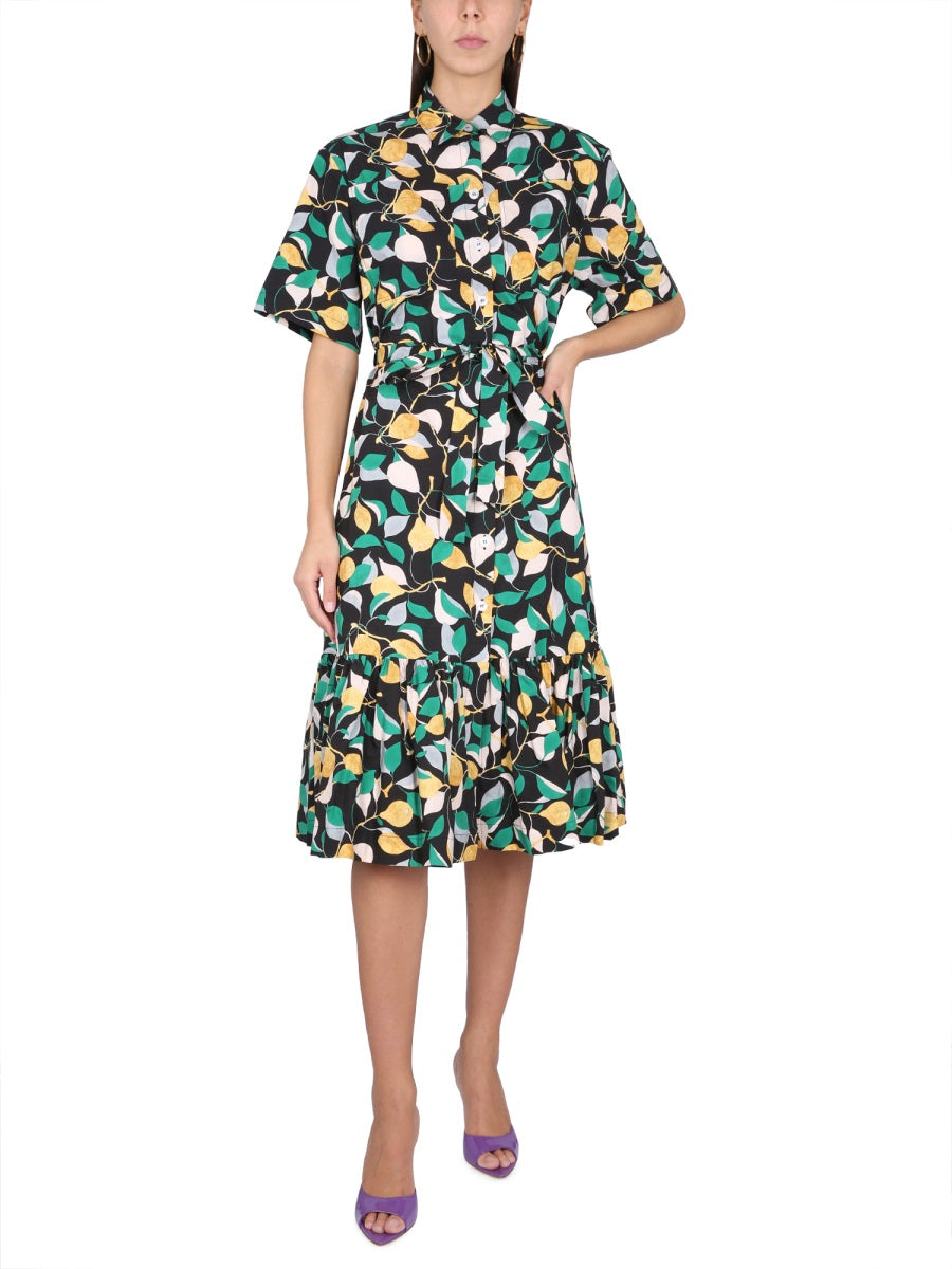 LA DOUBLE J Classic Collar Mini Shirt Dress with Belt
