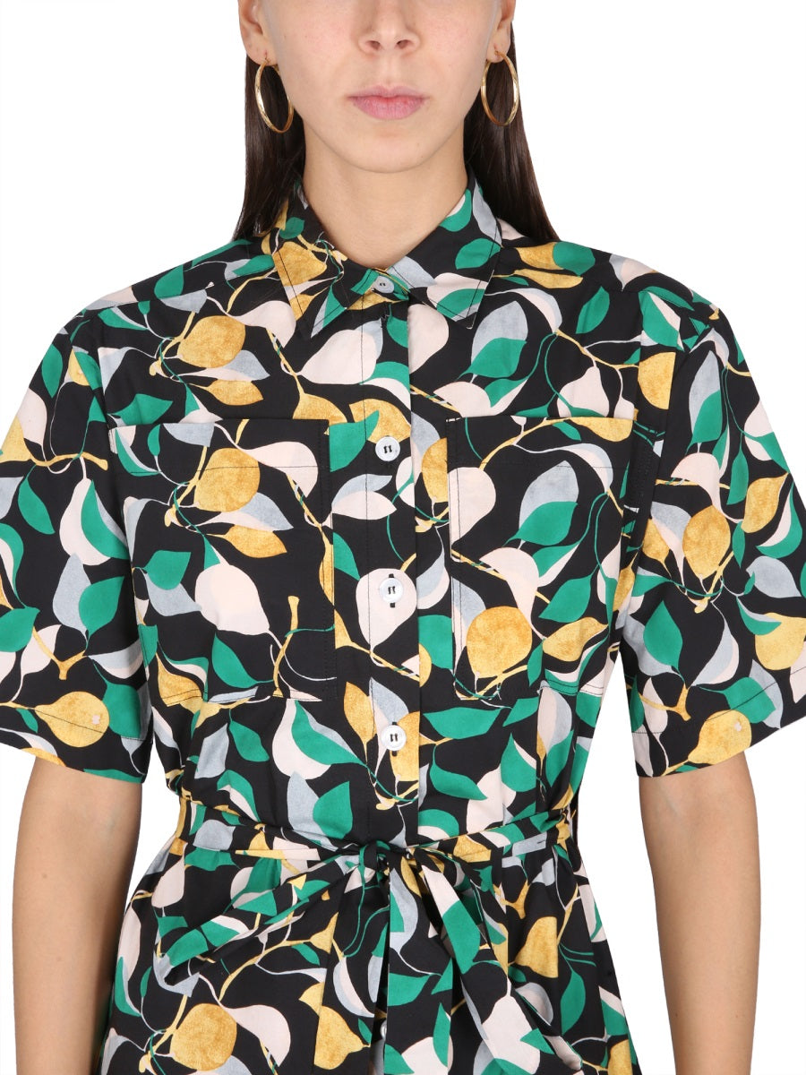 LA DOUBLE J Classic Collar Mini Shirt Dress with Belt