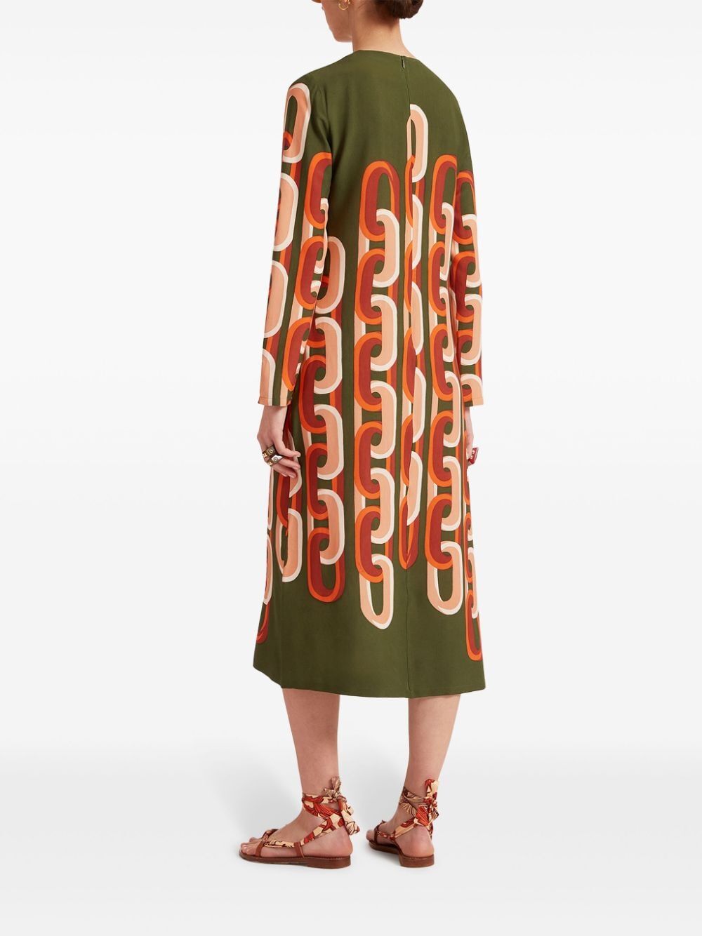 LA DOUBLE J Long Sleeve Midi Swing Dress