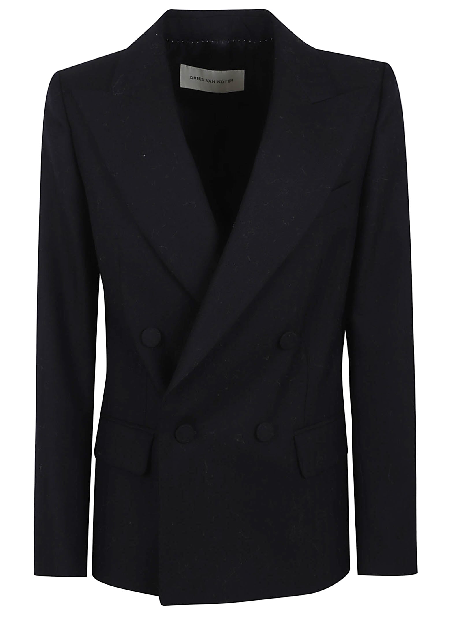 DRIES VAN NOTEN Double-Breasted Padded Shoulder Blazer