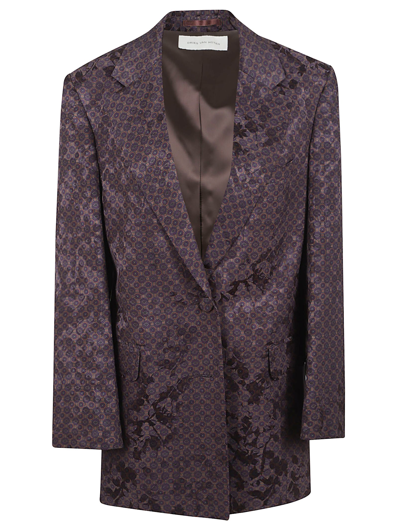DRIES VAN NOTEN Silk Tie Pattern Blazer for Women - FW25