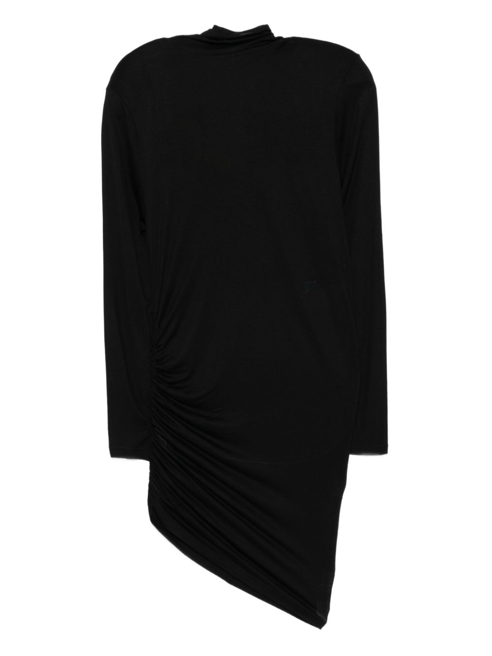JACQUEMUS High Neck Asymmetric Hem Mini Dress
