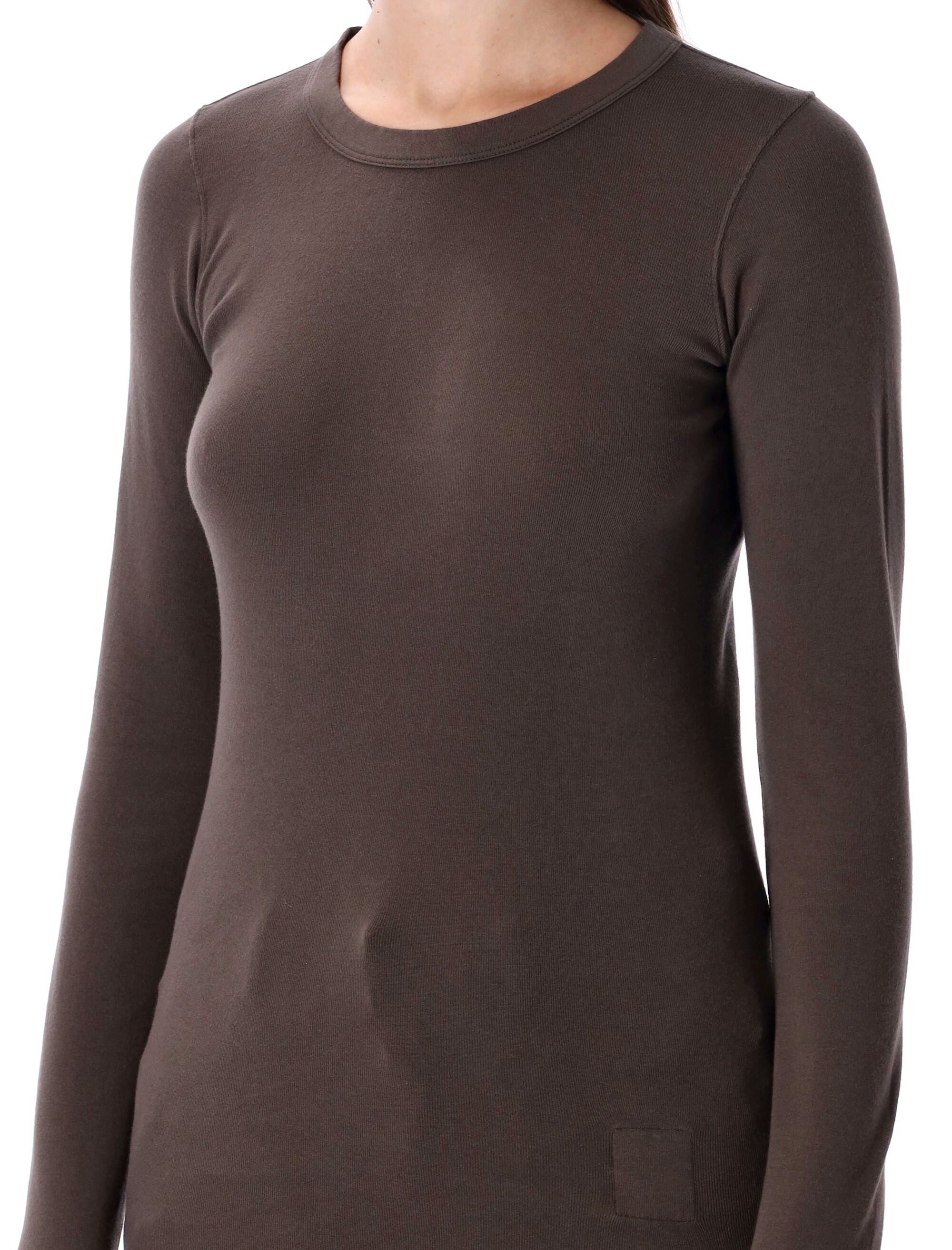 RICK OWENS Minimalist Ribbed Long Sleeve T-Shirt - Slim Fit