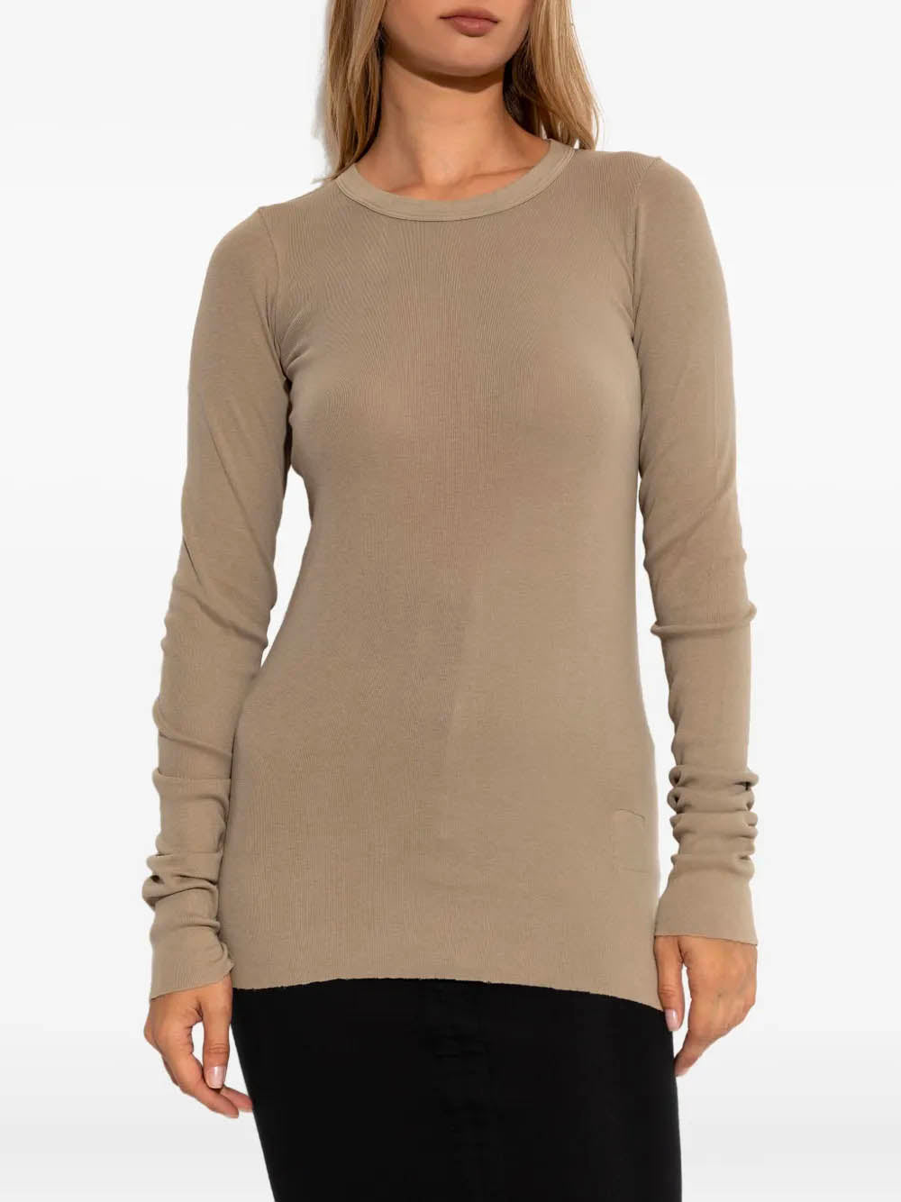 DRKSHDW Ribbed Long Sleeve Crew Neck Tee