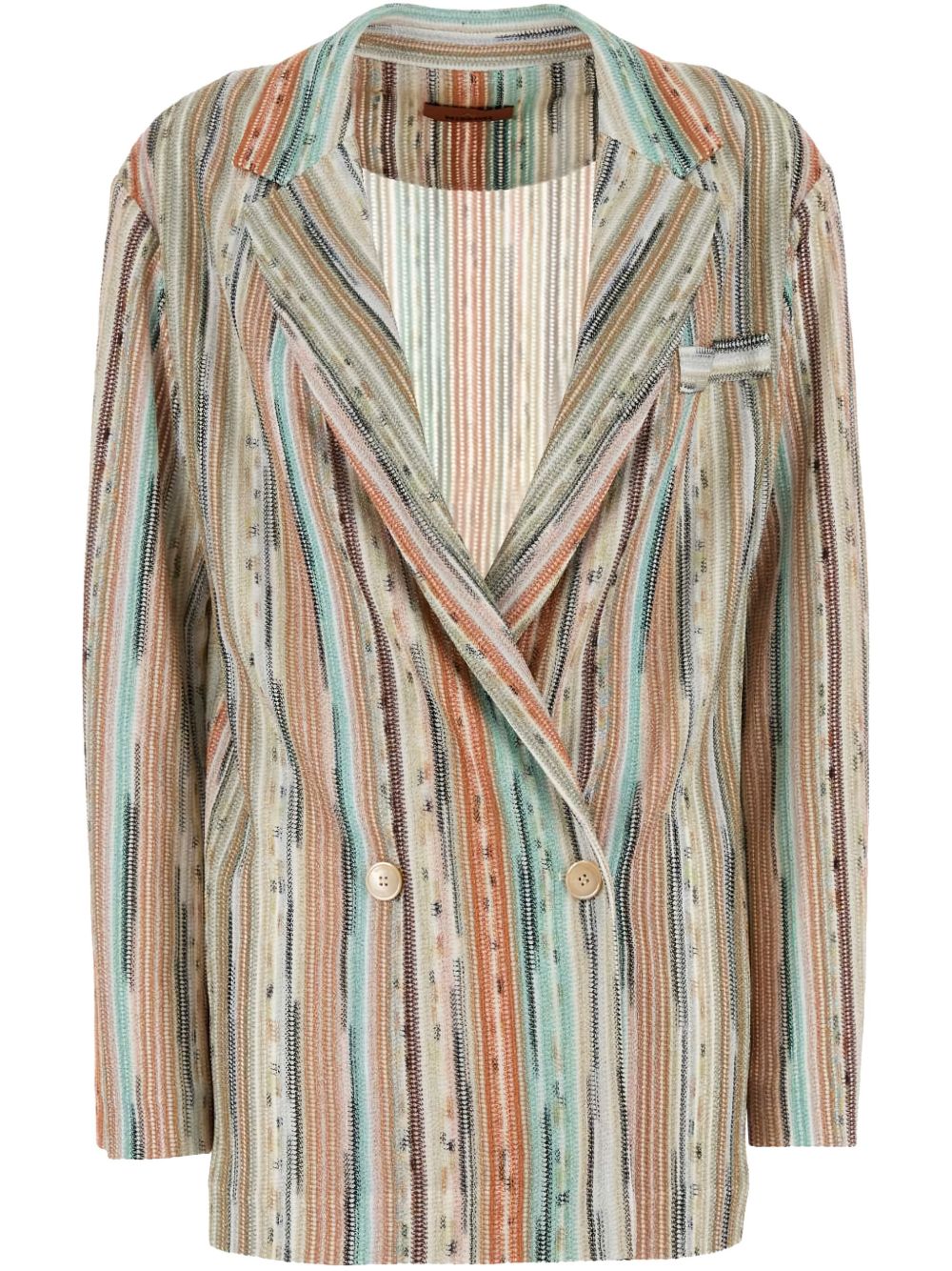 MISSONI Striped Double-Breasted Blazer Jacket