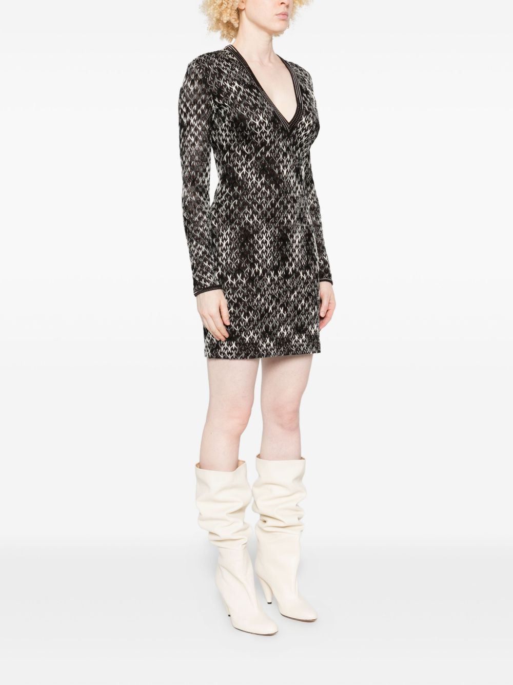 MISSONI Wool Blend Geometric Pattern Short Dress for Women