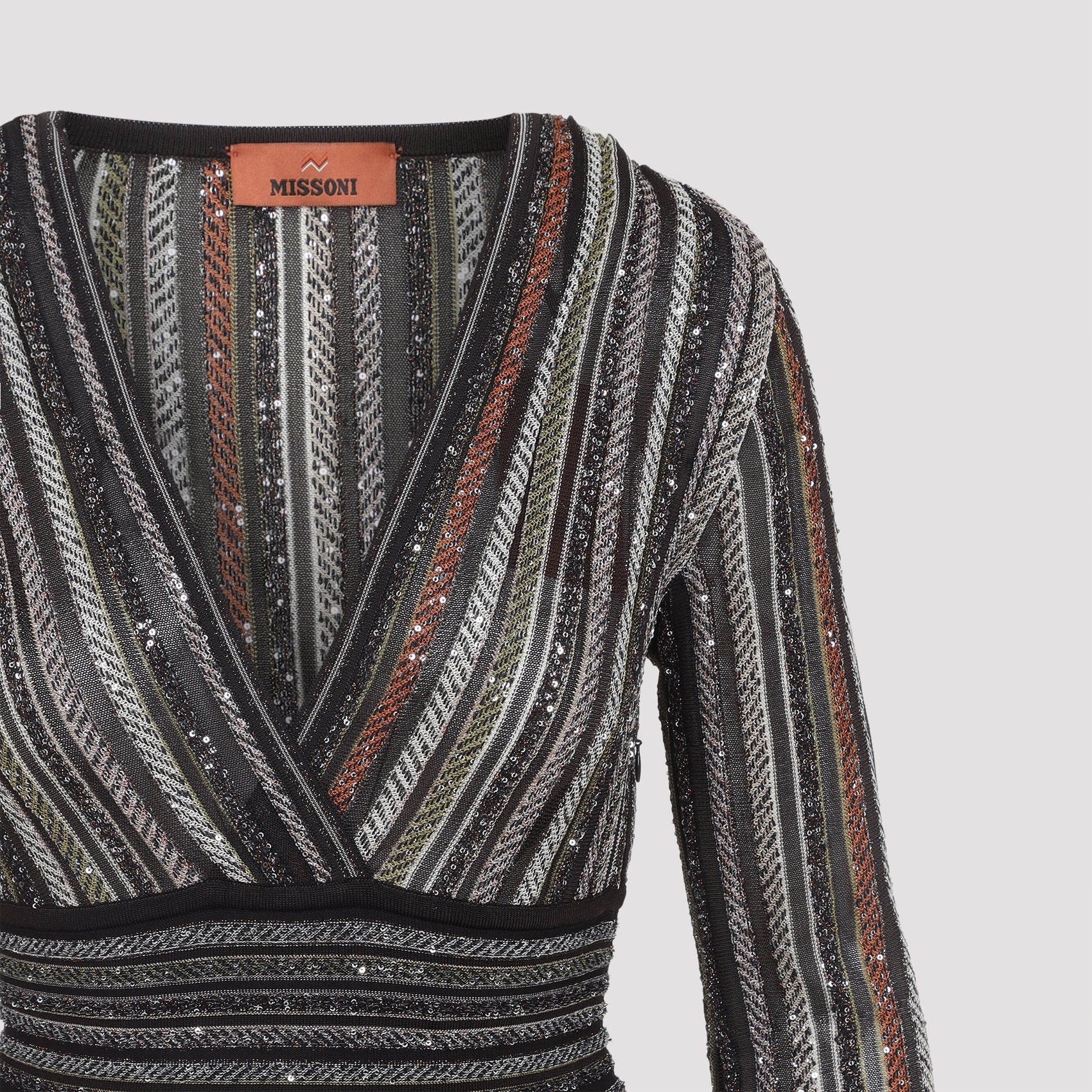 MISSONI Striped Embellished Dress - Size Small