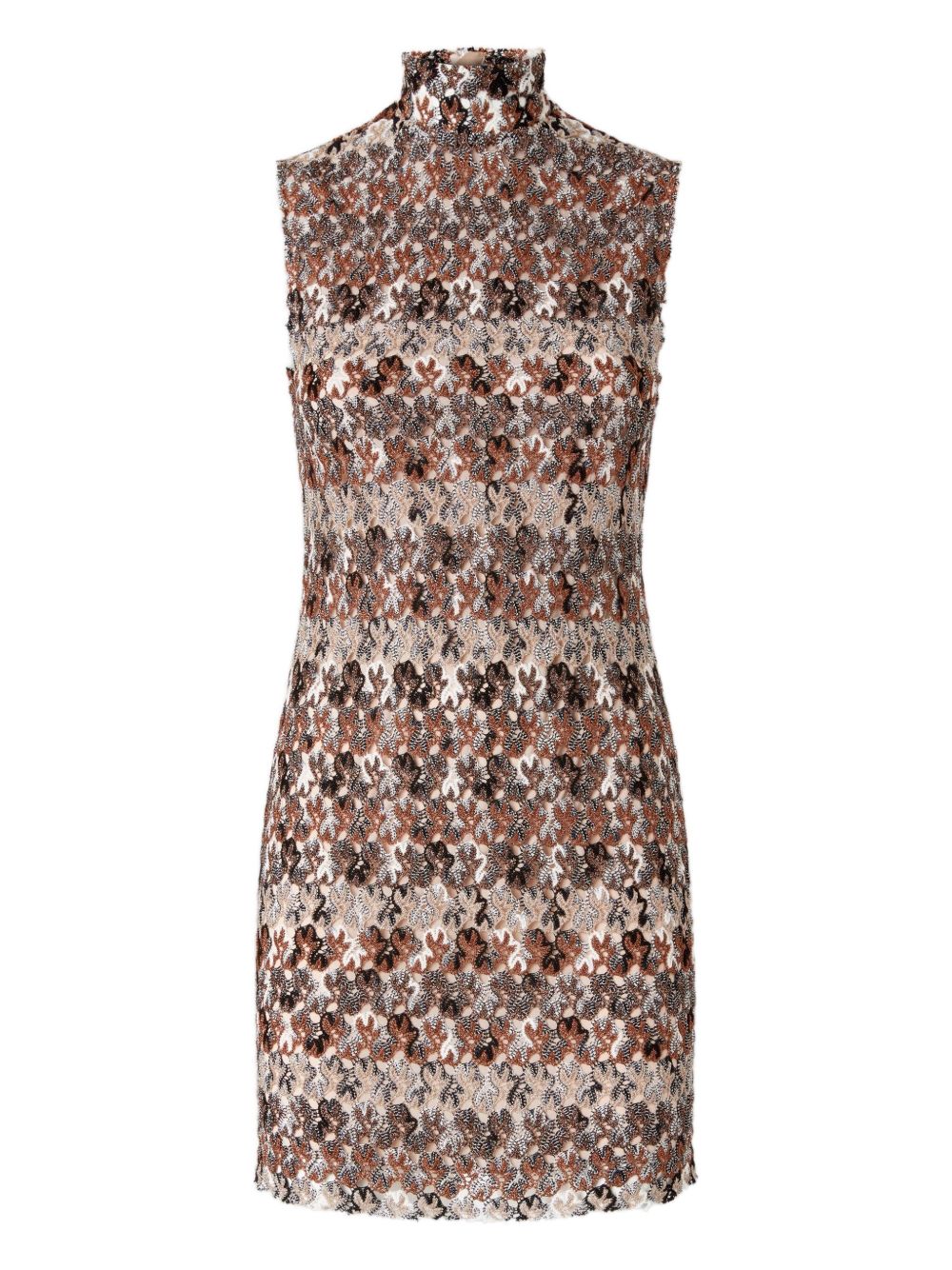 MISSONI Sleeveless Mini Dress with Floral Lace Detail