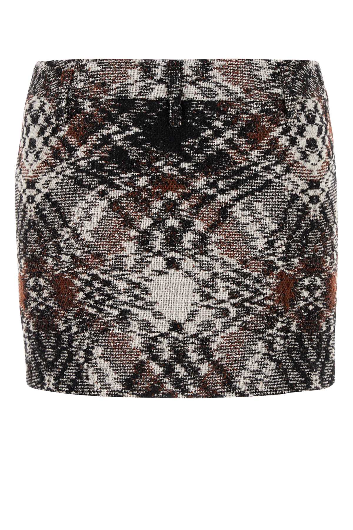 MISSONI Chic Embroidered Wool Blend Mini Skirt